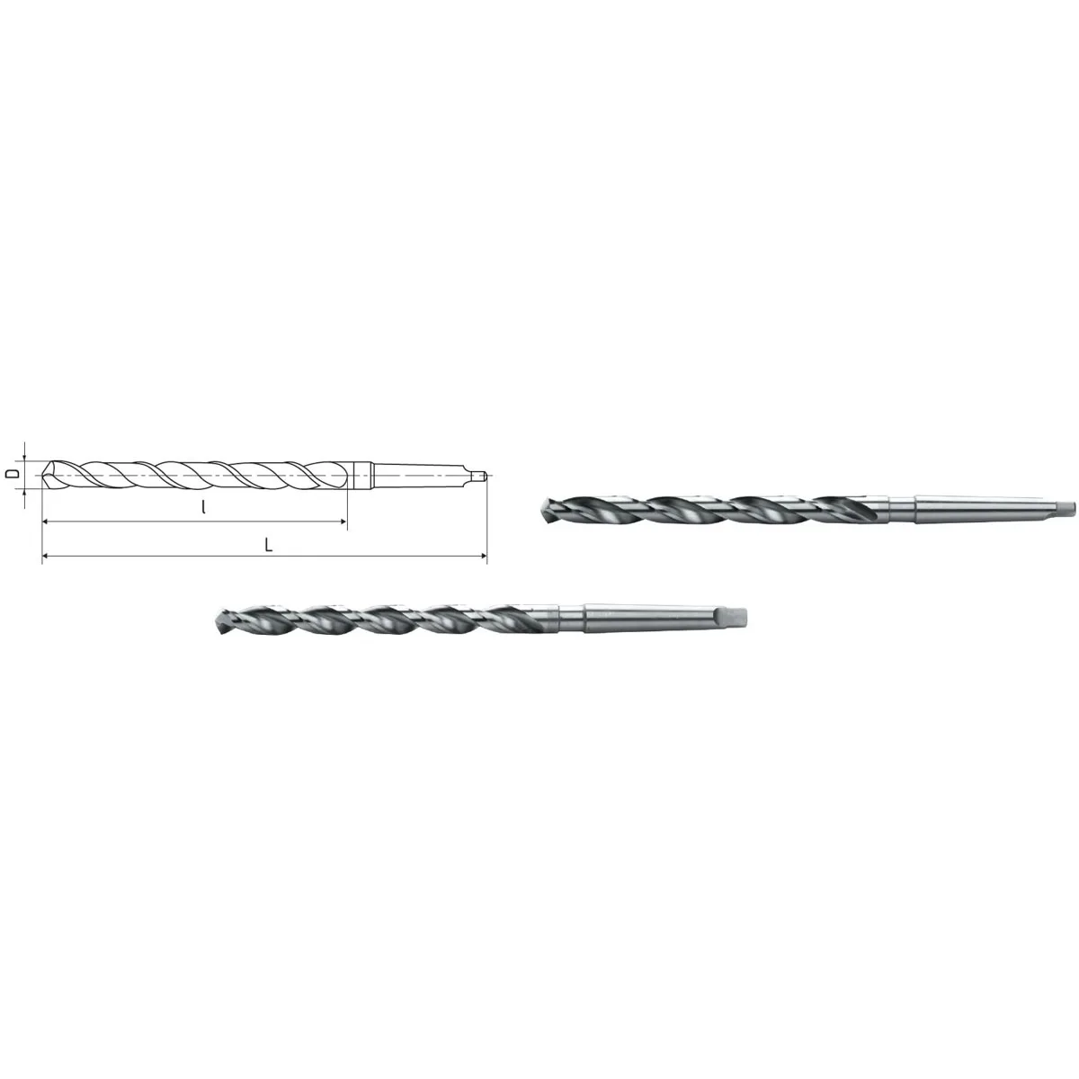 HSS Co5-Spiralbohrer mit Morsekegel DIN 341