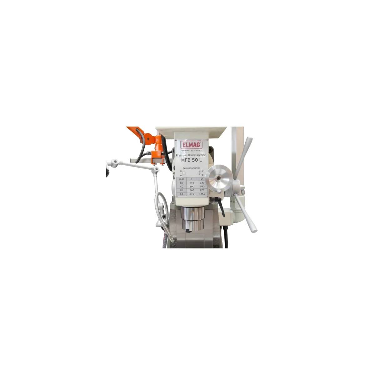 Getriebe Fräs- und Bohrmaschine Modell MFB 50 L inkl. 3-Achs Digitale Positionsanzeige