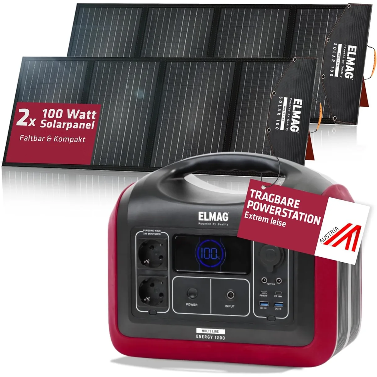 Solargenerator-Set ENERGY 1200 + SOLAR 100 DUO