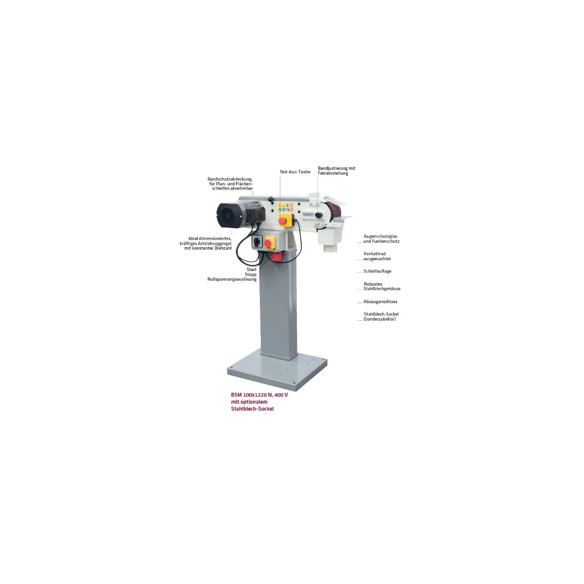 Bandschleifmaschine BSM 100×1220 N, 400 Volt