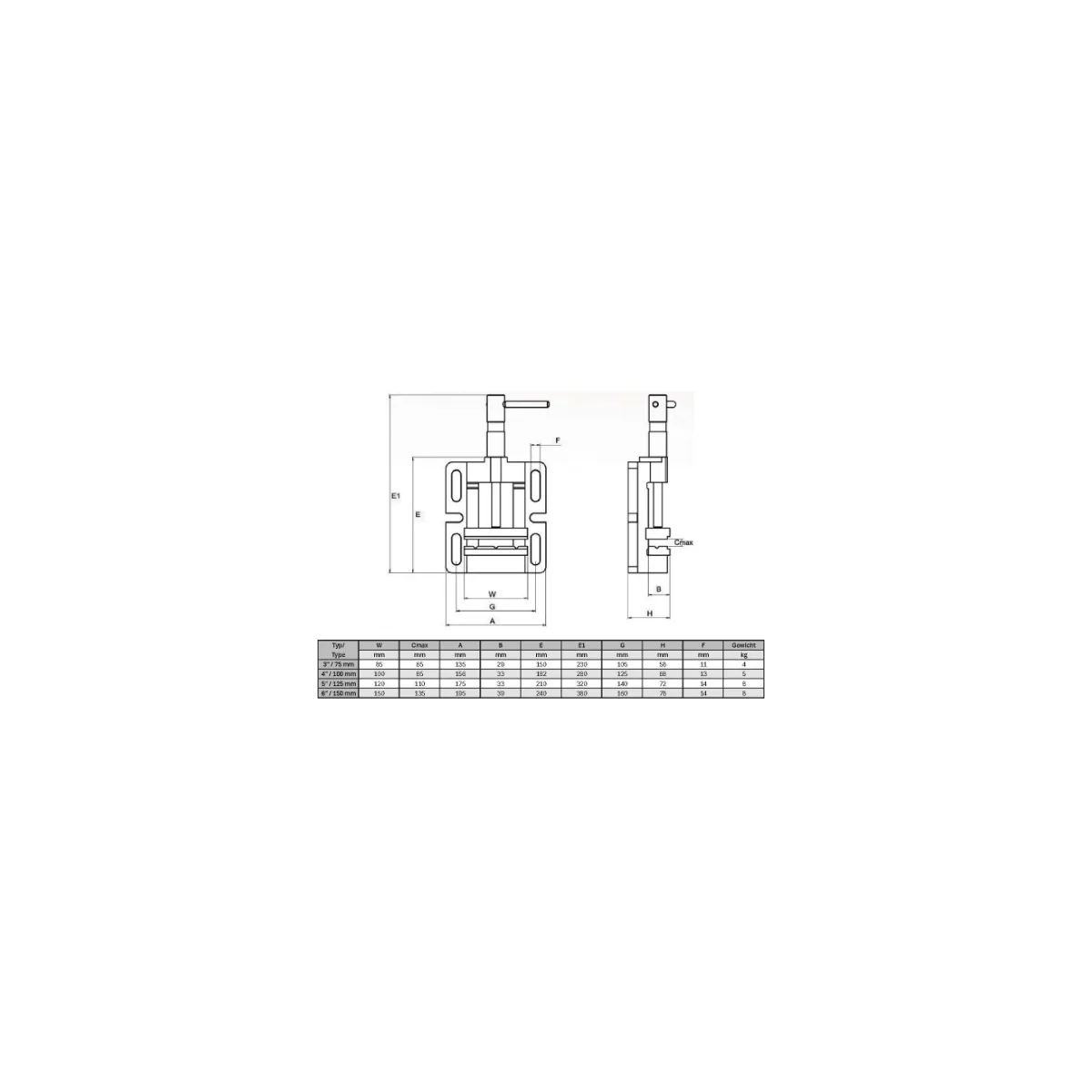 PROFI-Maschinenschraubstock 6″/ 150 mm