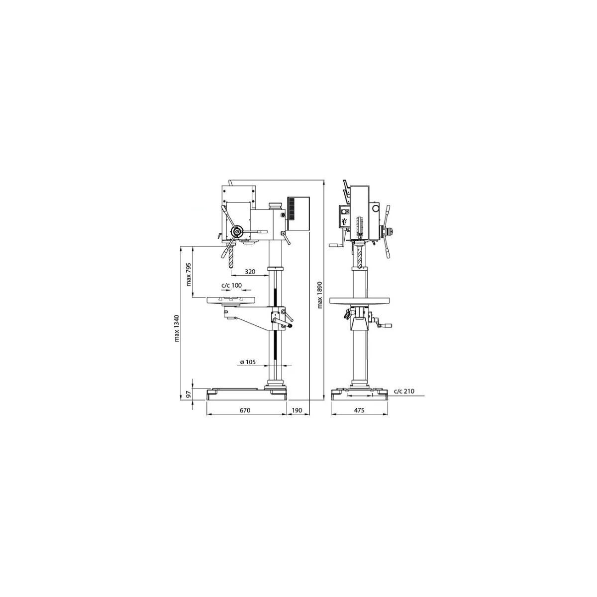 STRANDS Getriebe-Säulenbohrmaschine S 30 F – VARIO