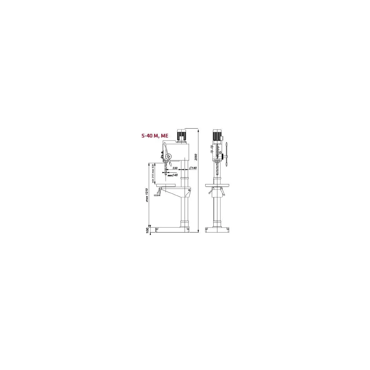 STRANDS Getriebe-Säulenbohrmaschine  S 40 ME