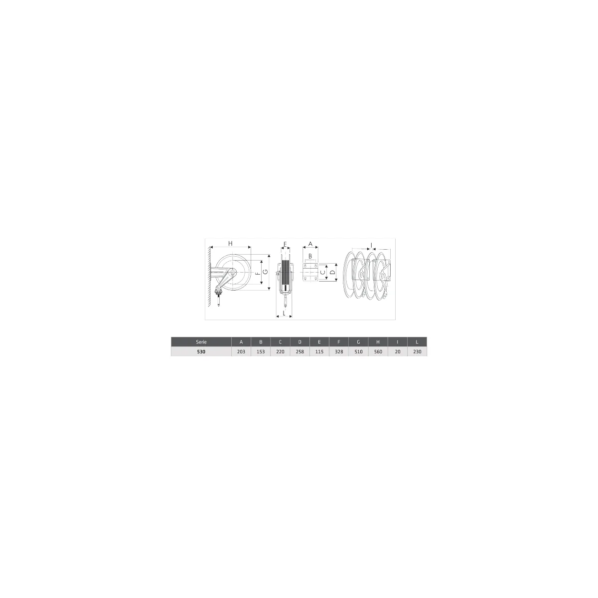 INDUSTRIE Schlauchaufroller Edelstahl „533/12“