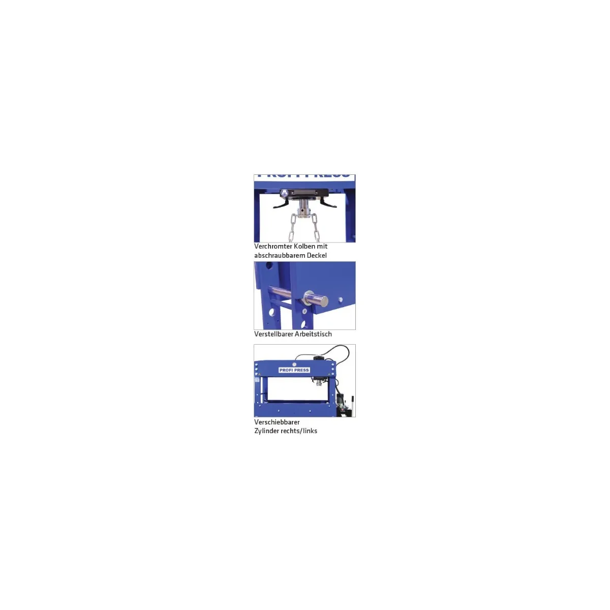 Hydraulische Werkstattpresse XL PREMIUM WPMEH 200/2