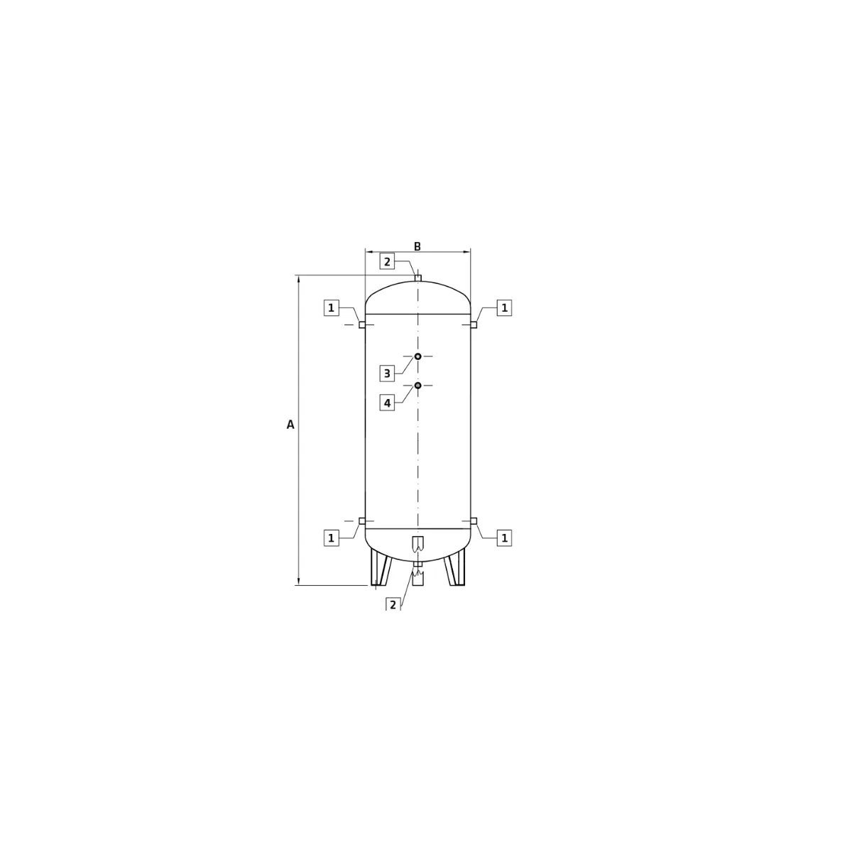Druckluftkessel stehend, 16 bar