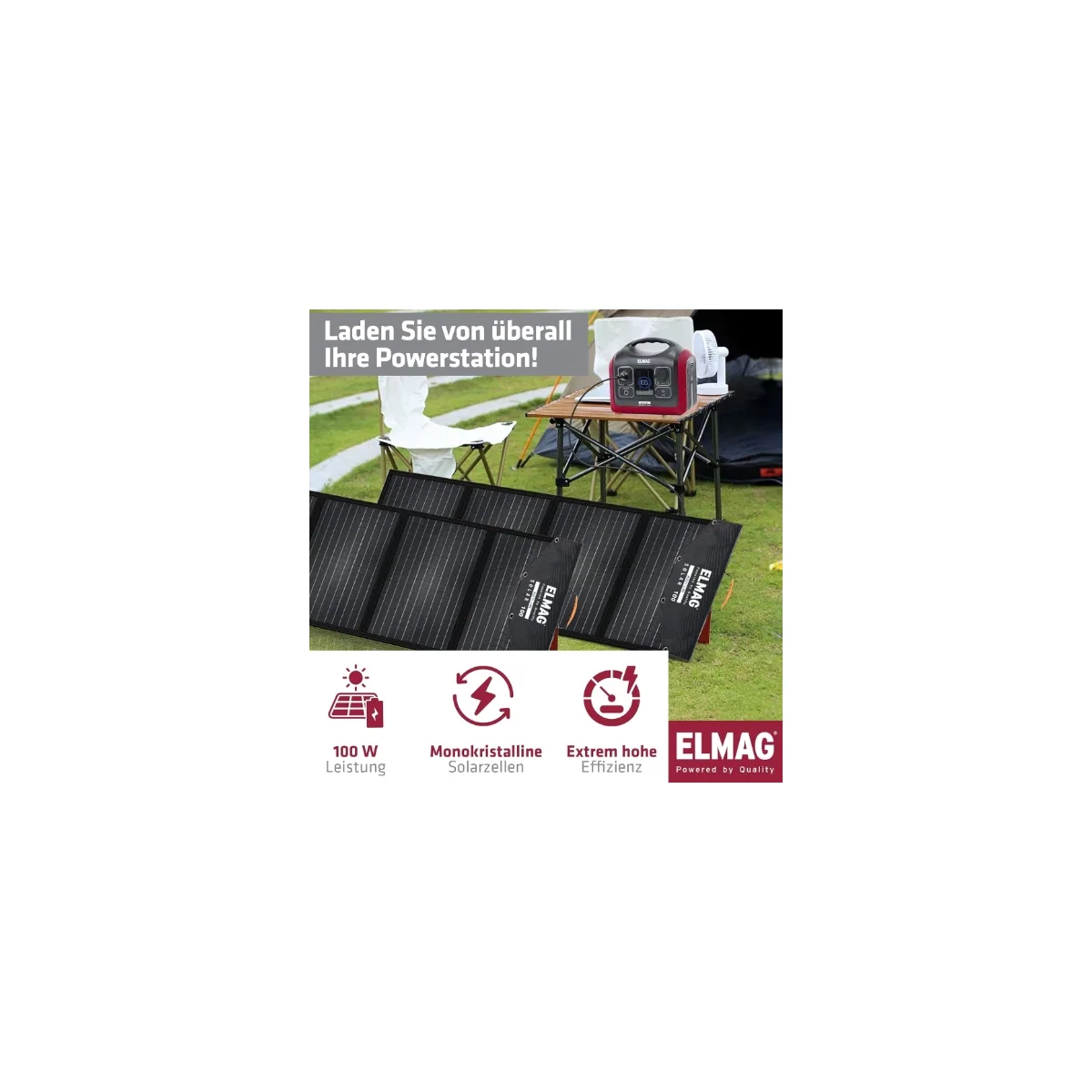 Faltbares Solarpanel SOLAR 100 DUO – monokristallin