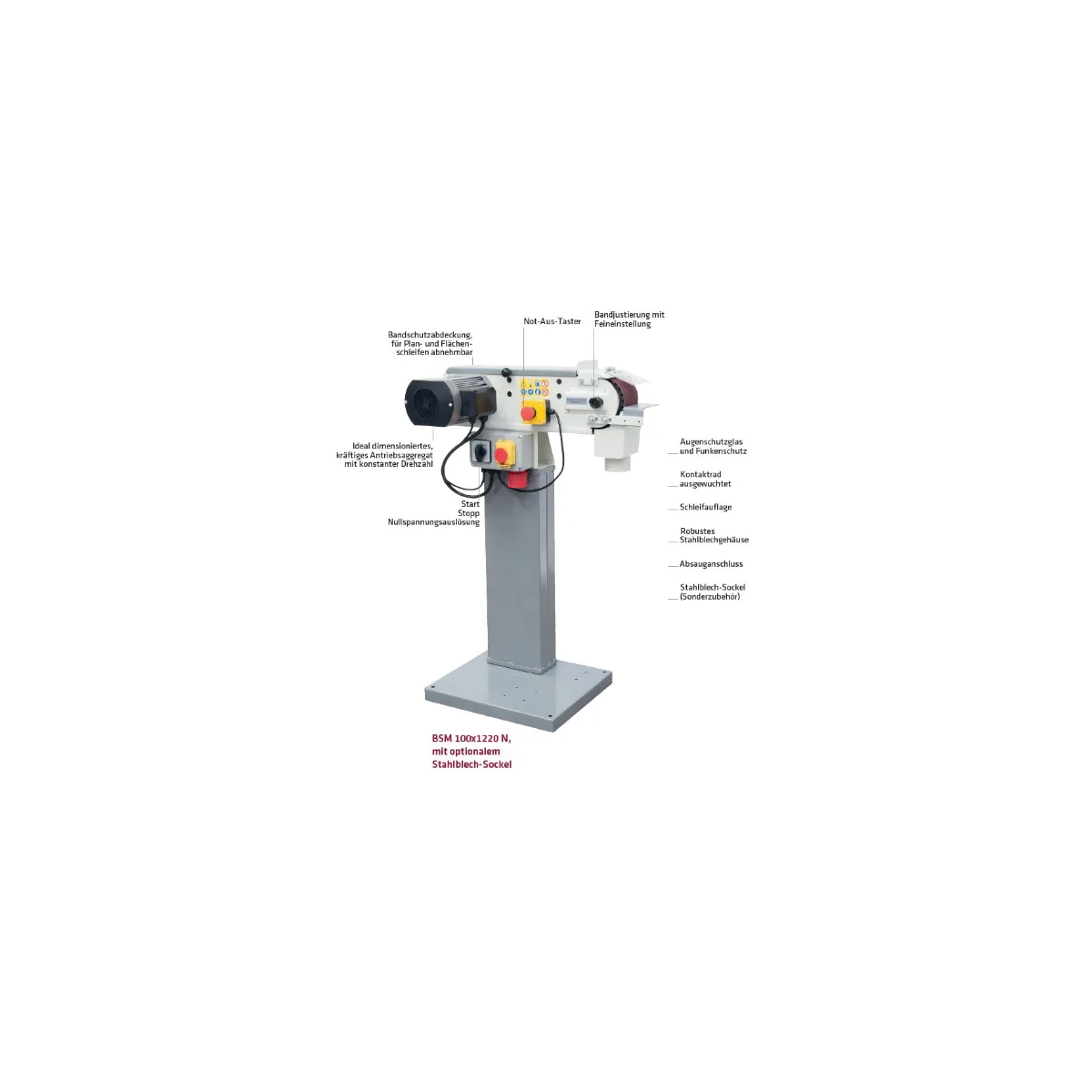 Bandschleifmaschine BSM 100×1220 N, 230 Volt