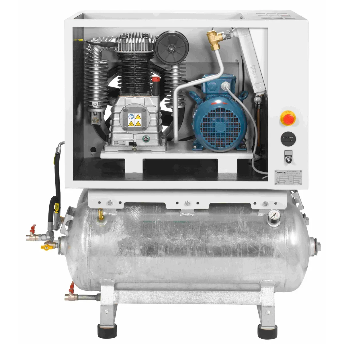 Stationärer Kompressor RIKO 960/2×90 S (ZÜS-frei) mit Schalldämmung